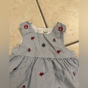 Starting Out Blue and White Striped Infant Dress Easter Sailor Size 9M (S1)
